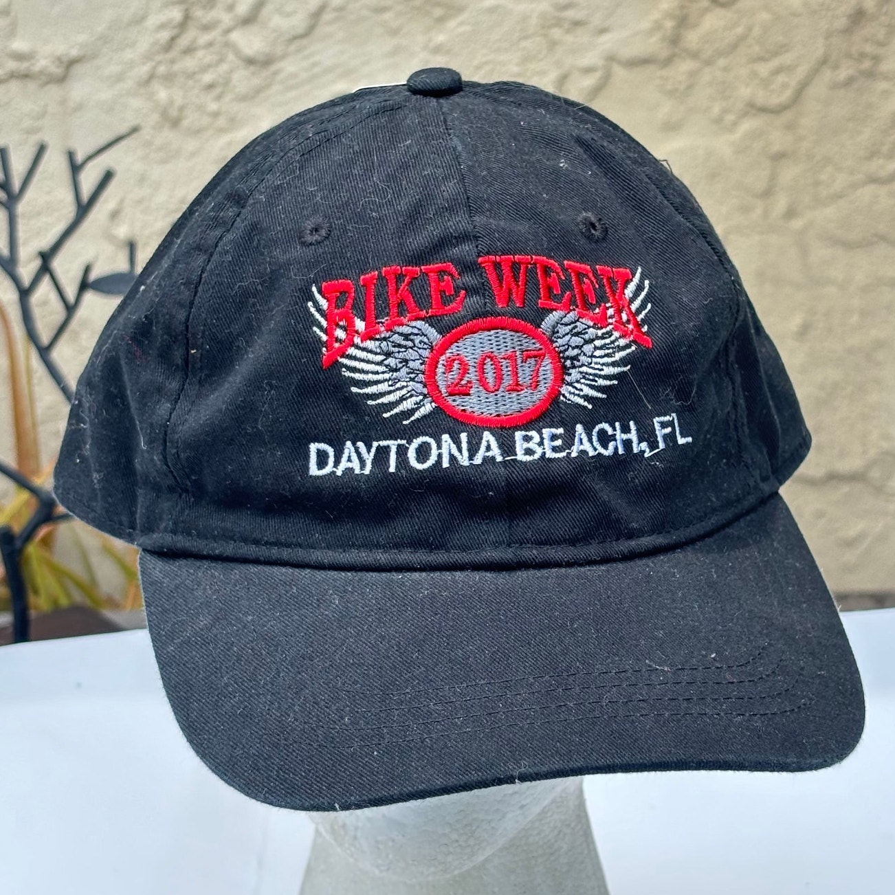 Black Red Bike Week Daytona Beach Mens Hat Black Red Bike Week Daytona Beach Mens Hat